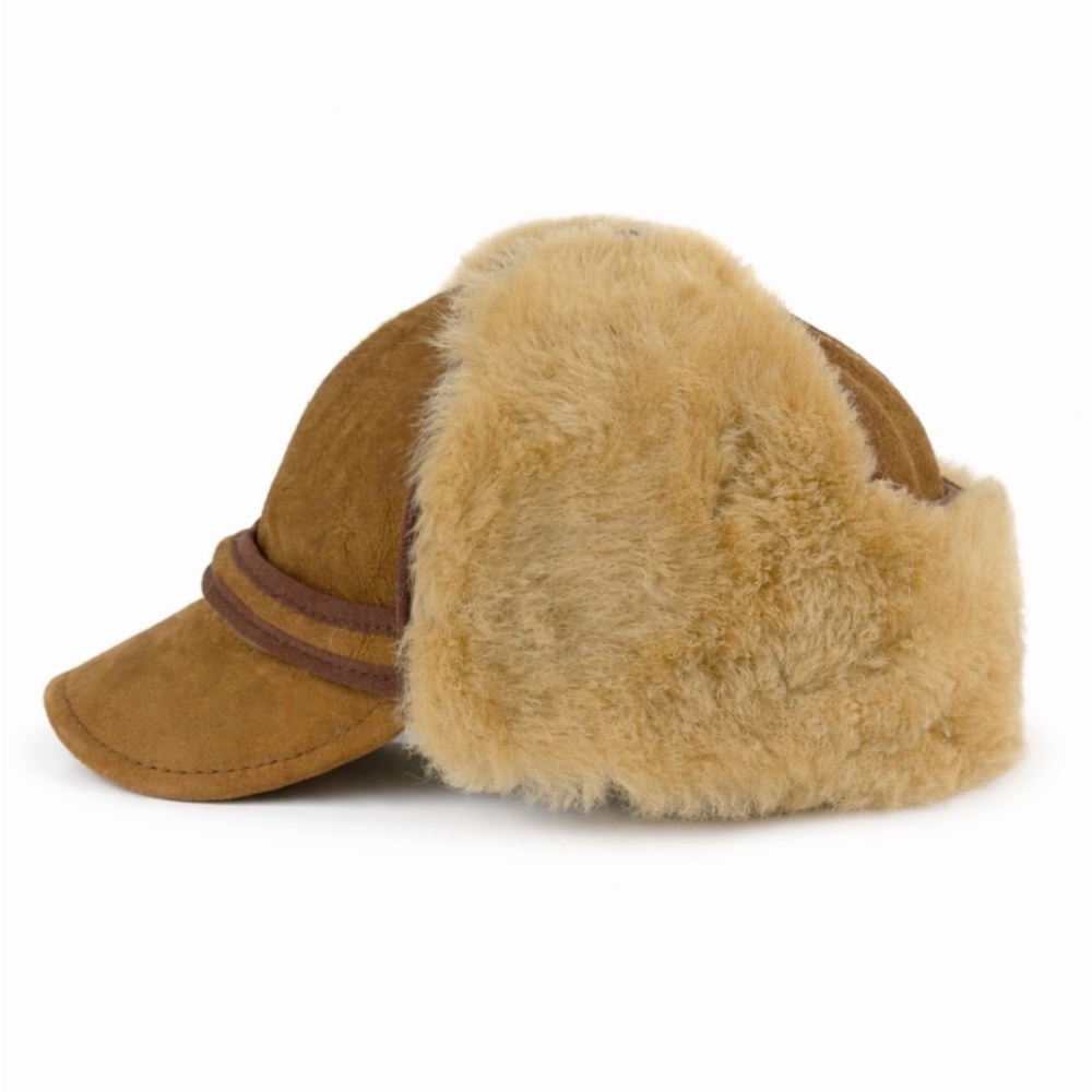 Real Shearling Sheepskin Leather Trapper Hat | Leather Aviator | Ushanka